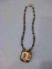 vtg Artist Handmade Amethyst Glass & Real Rose Peta​l Beads Necklace 