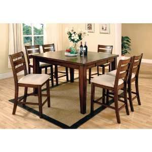  Designs Pristine 7 Piece Counter Height Dining Table Set in Vintage 