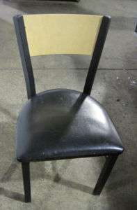 METAL FRAME CHAIR WITH black PADDED SEAT, chair  