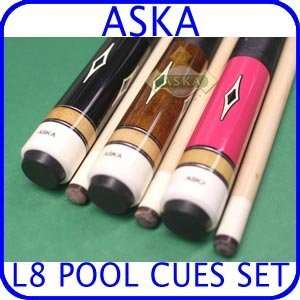    Billiard Pool Cue Set Aska L8 3 Cue Sticks