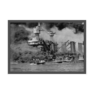  The USS West Virginia at Pearl Harbor 20x30 poster