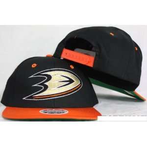 Anaheim Ducks Snapback Big Logo Black / Orange Two Tone Adjustable 