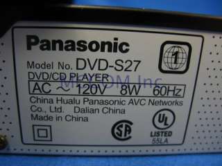 Panasonic DVD S27 DVD/ CD Player w/ remote  
