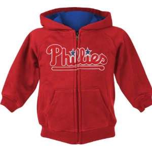   Phillies Red Toddler Fleece Full Zip Hooded Sweatshirt Sports