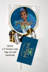 12 PRINCESS AND THE FROG Birthday LOLLIPOP STICKERS  