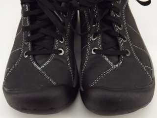 Womens shoes black leather Keen 8.5 M comfort sneaker hiking  