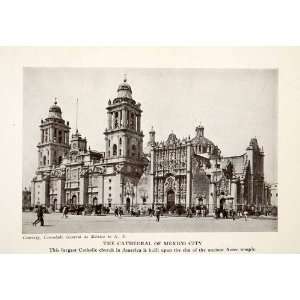  Print Cathedral Assumption Mary Mexico City Church Catholicism Aztec 