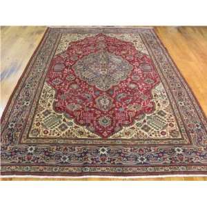   105 Red Persian Hand Knotted Wool Tabriz Rug Furniture & Decor