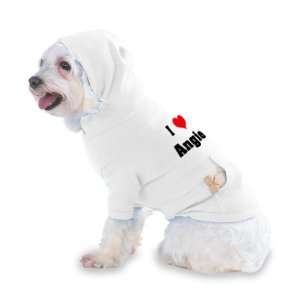 Love/Heart Angie Hooded T Shirt for Dog or Cat X Small (XS) White 