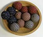   Country 2 Americana Fabric Rag Balls Ball Jar Bowl Basket Filler