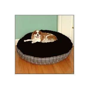  Small Round Sherpa Top Pet Bed   Black Fur