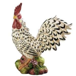    Andrea By Sadek 15 H Black And White Rooster Patio, Lawn & Garden