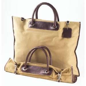  Clava 55 1500 Roll up Tote   Khaki Canvas with Cafe 