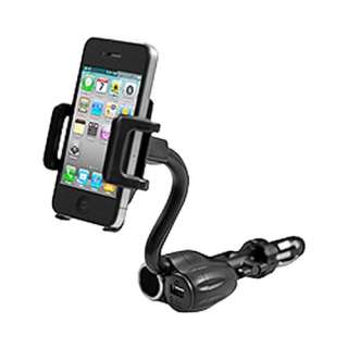 Twin Slot Car Charger Cradle Mount For Apple iPhone 4G  
