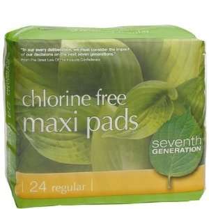  Seventh Generation Maxi Pads Regular 24ct (Pack of 6 