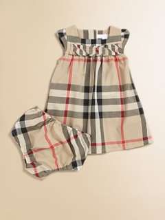 Burberry   Infants Check Dress & Bloomers Set