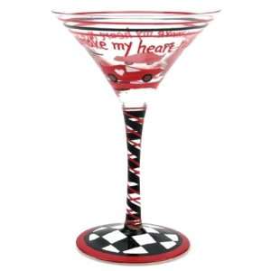  You Make My Heart Race Hand Painted Martini Glass, Set 