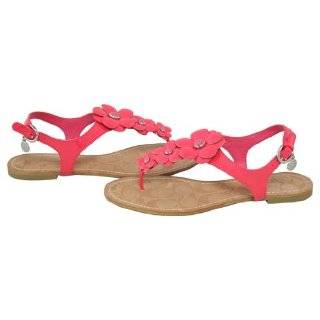   Crinkle Patent Leather Flower Buckle Back Flat Sandals A8515 PINK 6.5