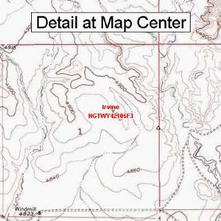 USGS Topographic Quadrangle Map   Irvine, Wyoming (Folded/Waterproof 