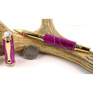  Amethyst Water Acrylic Triton Pen With a Gold Finish 