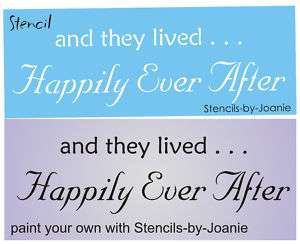 STENCIL They Lived Happily Ever After Wedding Storybook  