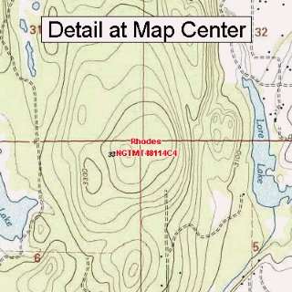  USGS Topographic Quadrangle Map   Rhodes, Montana (Folded 