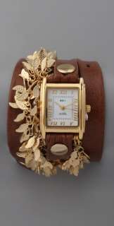 La Mer Collections Multi Leaf Charm Watch  