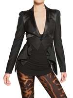 ALEXANDER MCQUEEN   SATIN PROFILE COOL WOLL TUXEDO JACKE