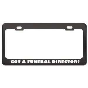 Funeral Director? Last Name Black Metal License Plate Frame Holder 
