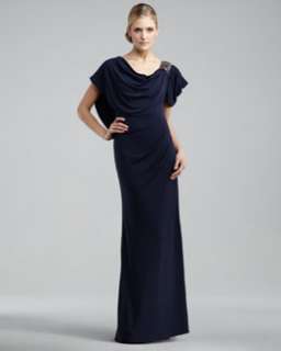 T4N4M Badgley Mischka Collection Asymmetric Drape Gown