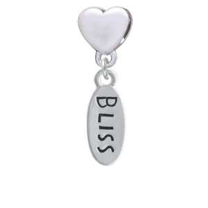    Bliss Oval European Heart Charm Dangle Bead [Jewelry] Jewelry