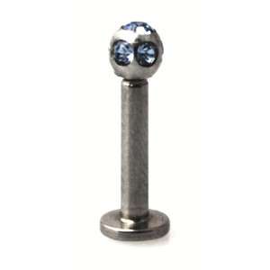  Monroe Labret Piercing Jewelry with CZ Stones   14g 
