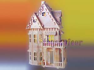 Woodcraft Model Kit Wood Gothic House Doll House  