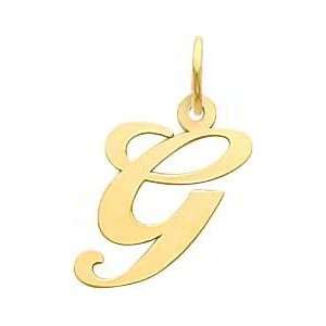  Fancy Cursive Letter G Charm 14K Gold Jewelry