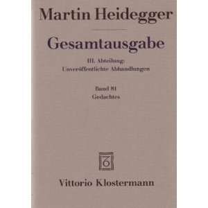 Gedachtes (9783465035558) Martin Heidegger Books