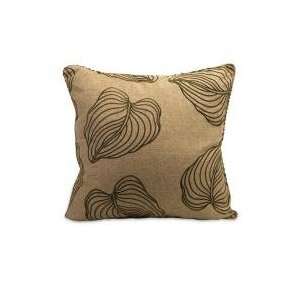   Nature Inspired Brown Throw Pillow with Botanical Leaf Pattern