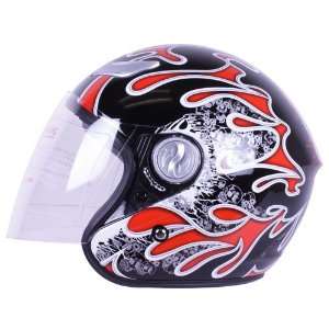  Fiber Glass Pilot Style Motorcycle Cruiser 3/4 Helmet DOT 