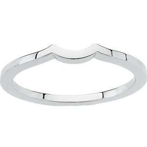   White Gold Bridal Engagement Band Ring (Matching Band Only) Size 6.5