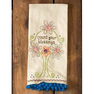  Natural Life Linen Hand Towel   Count Your Blessings