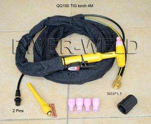   welding torch GAS COOLED 4M 12Feet M16*1.5 & 2 pin connector  