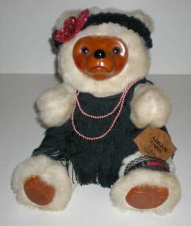  Raikes Flapper ZELDA Bear By Applause Wood Stuffed Plush Teddy Bear 