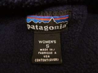 Vtg Patagonia Womens Made USA Retro Blue Nylon Shell Fleece Lined 