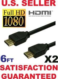   ft HDMI Cable Gold 1.3b HDTV 1080p PS3 XBOX   2 Cables Included  