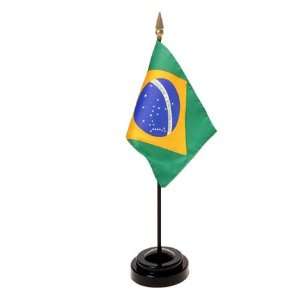  Brazil Flag 4X6 Inch Mounted E Gloss Patio, Lawn & Garden