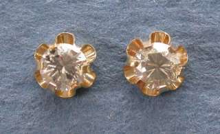 ONE CARAT ANTIQUE DIAMOND EARRINGS 14K GOLD ESTATE SALE  