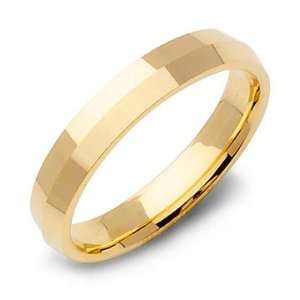    18k Yellow Gold Mens Knife Edge Wedding Band Ring 5mm, 10 Jewelry