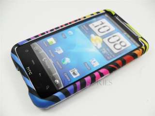 HTC INSPIRE 4G YELLOW ORANGE PINK BLUE ZEBRA COVER CASE  