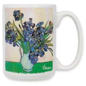   Van Gogh   Vase & Irises 15 Oz. Ceramic Coffee Mug