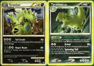 Pokemon Cards Tyranitar Set 2 Cards Rare New  
