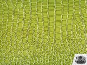 CROCODILE VINYL GREEN FABRIC FAUX LEATHER UPHOLSTERY  